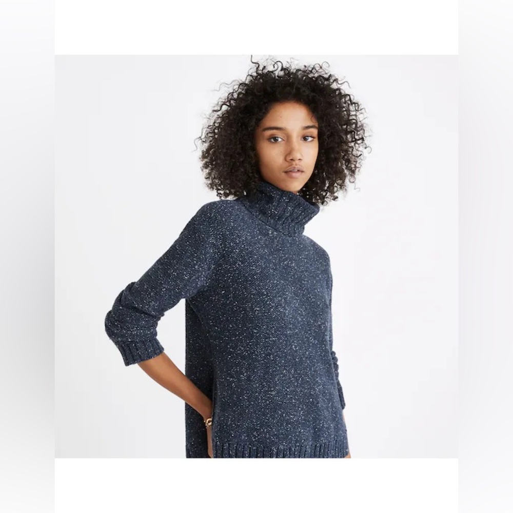 Madewell Flecked Turtleneck Wool Blend Sweater